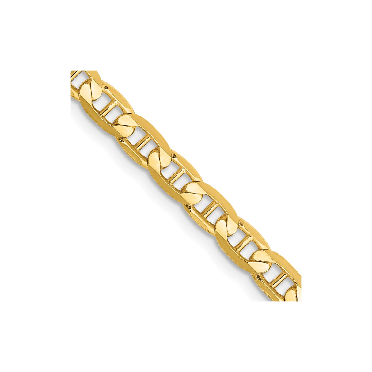 10K Yellow Gold 3.75 mm Polished Chain Necklace, Solid detail view