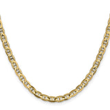 10K Yellow Gold 4.5 mm Polished Chain Necklace, Solid