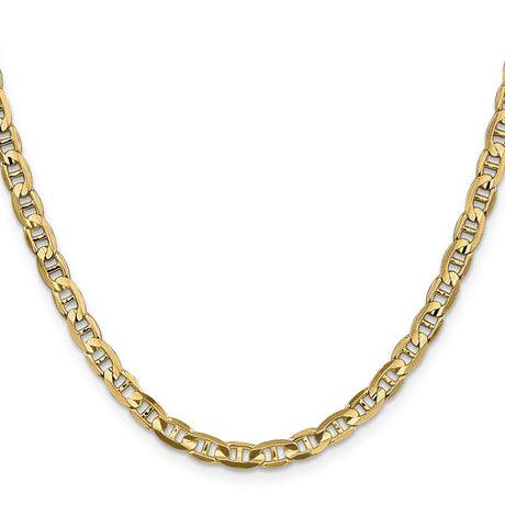 10K Yellow Gold 4.5 mm Polished Chain Necklace, Solid