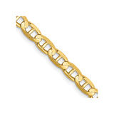 10K Yellow Gold 4.5 mm Polished Chain Necklace, Solid detail view