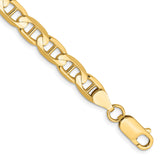 10K Yellow Gold 6.25 mm Polished Chain Bracelet, Solid