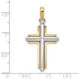 Cross Charm Pendant in Real 10k Multi-Tone Gold