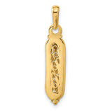 Mezuzah with Shin Charm Pendant in Real 10k Multi-Tone Gold