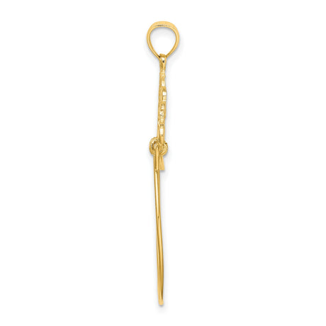 10k Yellow Gold Pendant with Ornate Filigree Scrollwork and Decorative Bale, Vintage Baroque Design