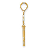 10k Yellow Gold Key Pendant with Clover Heart Design, Symbolizing Love and Unity