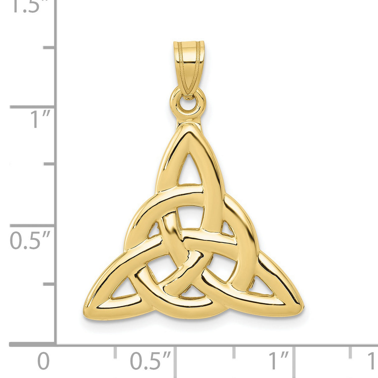 10k Yellow Gold Celtic Triquetra Knot Pendant with Openwork Trinity Symbol, Irish Heritage Jewelry
