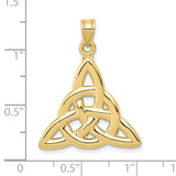 10k Yellow Gold Celtic Triquetra Knot Pendant with Openwork Trinity Symbol, Irish Heritage Jewelry