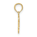 10k Yellow Gold Pendant with Wedding Bells and Ribbon, Romantic Bridal Charm