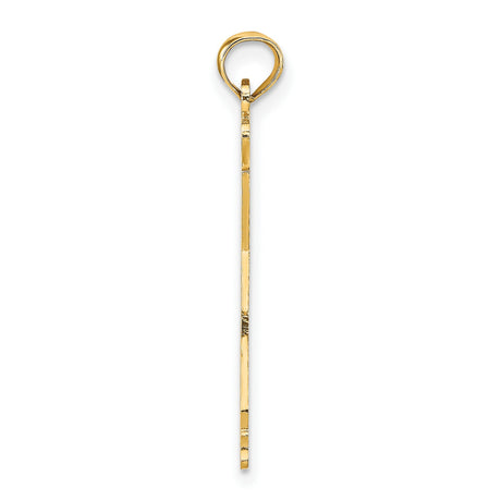 10k Yellow Gold California Pendant with I Love CA Inscription and Heart Accent