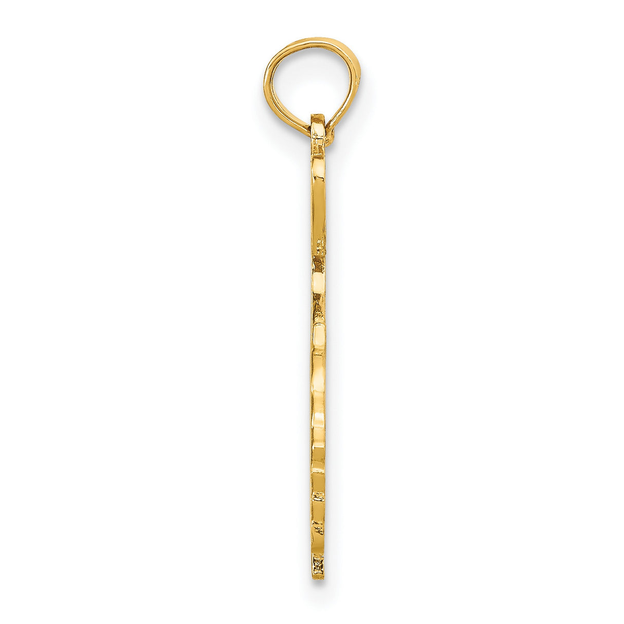 10k Yellow Gold Georgia State Pendant with I Heart GA Letters, Map Outline Charm