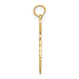 10k Yellow Gold Georgia State Pendant with I Heart GA Letters, Map Outline Charm