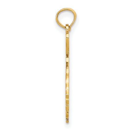 10k Yellow Gold Georgia State Pendant with I Heart GA Letters, Map Outline Charm