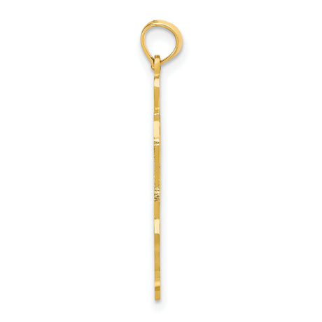 10k Yellow Gold Illinois State Pendant with I Heart IL Letters and Open Map Charm