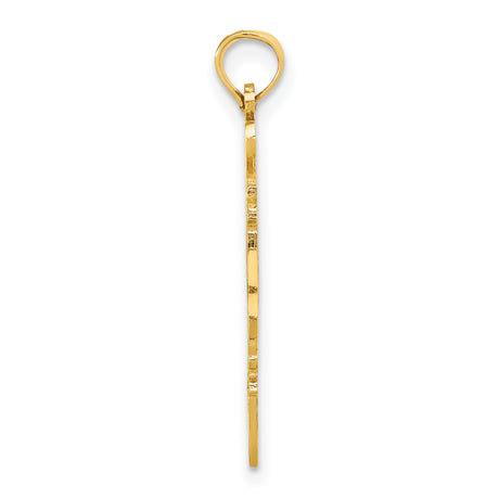 10k Yellow Gold New Jersey Pendant with State Outline Map Charm, Unisex Jersey Pride Jewelry