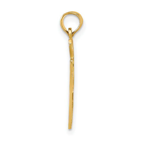 10k Yellow Gold Nevada State Pendant with Heart and I Love NV Letters, Unisex Travel Charm