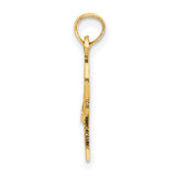 10k Yellow Gold New York State Pendant with I Love NY Heart Design, Unisex Charm