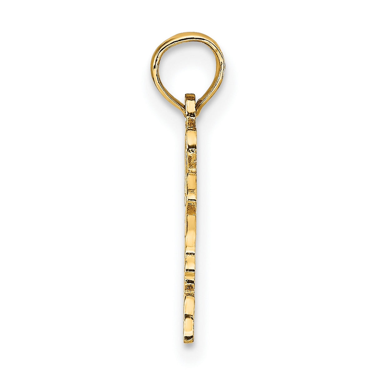 I Love Virginia VA Letters with Heart on State Shaped Charm Pendant in Real 10k Yellow Gold