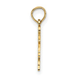 I Love Virginia VA Letters with Heart on State Shaped Charm Pendant in Real 10k Yellow Gold