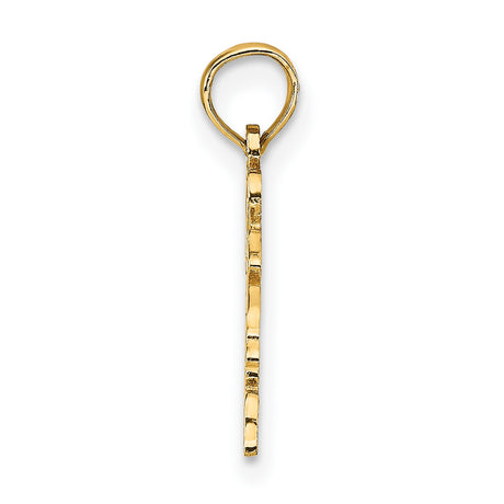I Love Virginia VA Letters with Heart on State Shaped Charm Pendant in Real 10k Yellow Gold