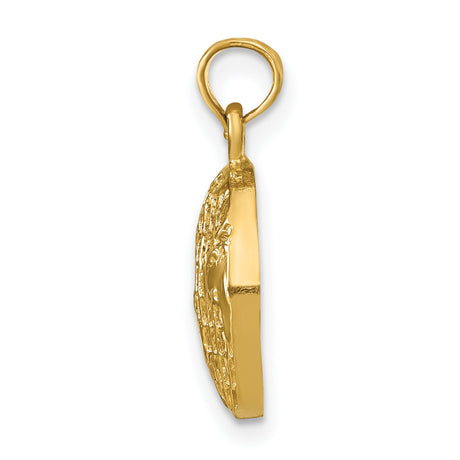 10k Yellow Gold Globe Pendant with Cutout World Map Design, Unisex Travel Charm
