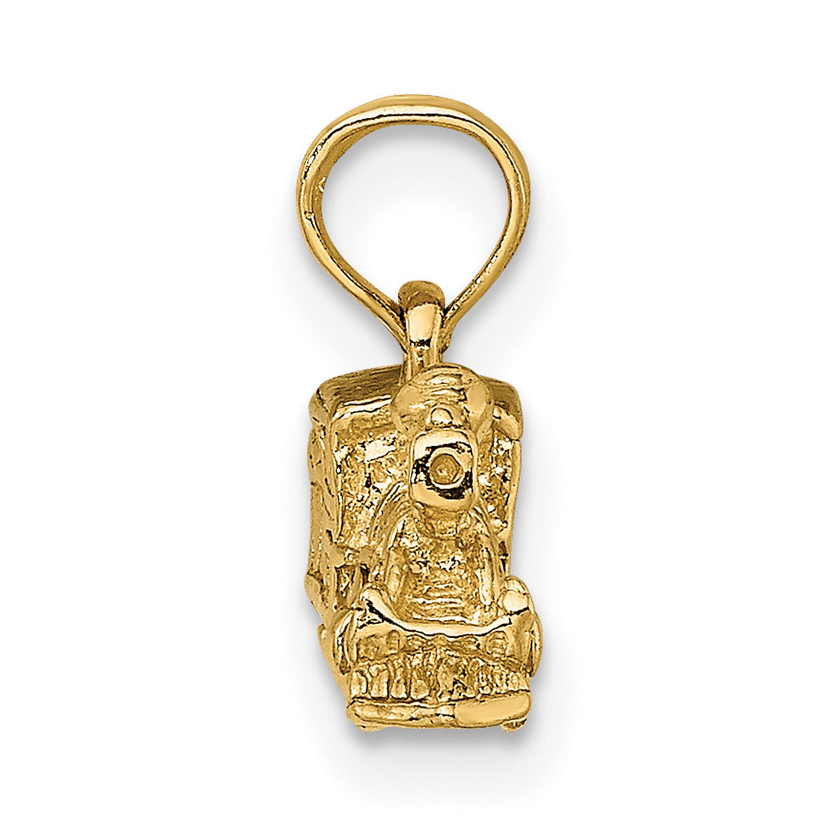 10k Yellow Gold Locomotive Train Pendant, Vintage Steam Engine Design, Unisex Travel Theme Charm