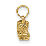 10k Yellow Gold Locomotive Train Pendant, Vintage Steam Engine Design, Unisex Travel Theme Charm