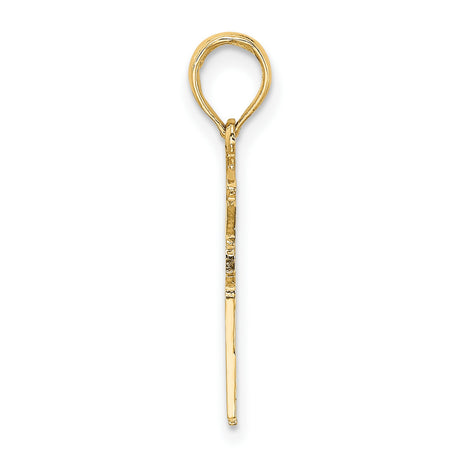 10k Yellow Gold RN Nurse Pendant with Caduceus Symbol, Medical Charm for Women