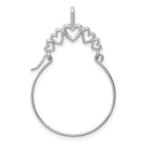 10k White Gold Heart Hoop Earrings with Five Open Heart Design for Women