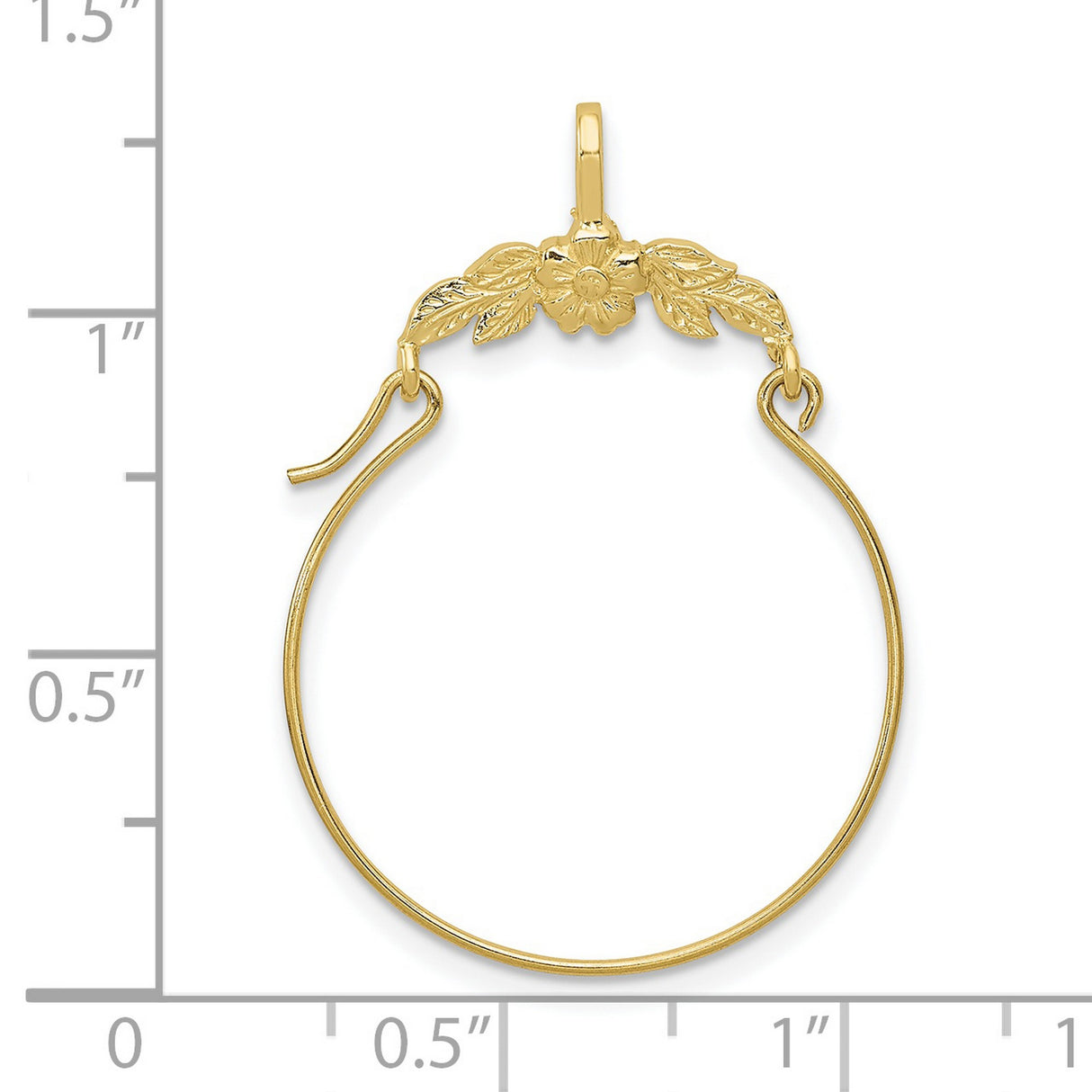10k Yellow Gold Hoop Earrings with Floral Leaf Motif, Vintage Nature-Inspired Design