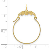 10k Yellow Gold Hoop Earrings with Floral Leaf Motif, Vintage Nature-Inspired Design