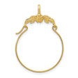 10k Yellow Gold Hoop Earrings with Floral Leaf Motif, Vintage Nature-Inspired Design
