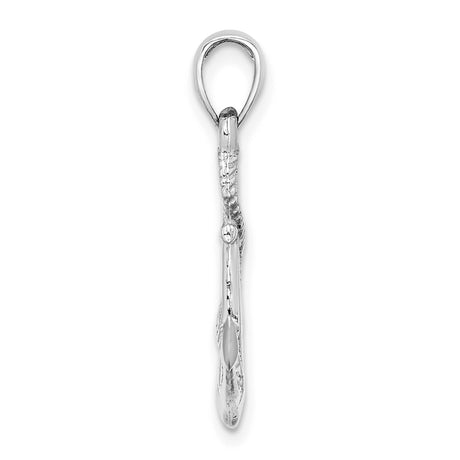 10k White Gold Anchor Pendant with Coiled Rope Design, Nautical and Faith-Inspired Jewelry