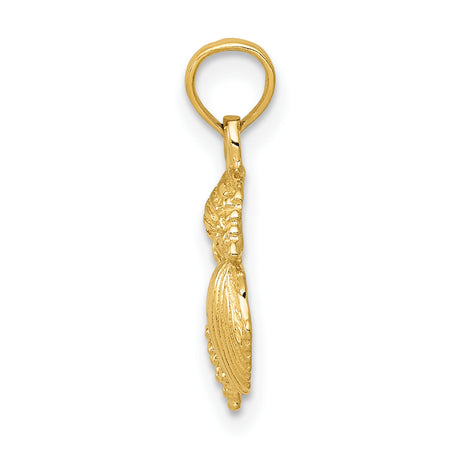 10k Yellow Gold Pendant with Sand Dollar, Seashell, Starfish, and Conch Ocean Theme
