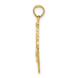 10k Yellow Gold Gymnast Pendant with Laurel Wreath and Handstand Pose Charm