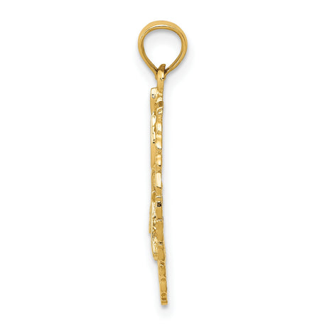 10k Yellow Gold Gymnast Pendant with Laurel Wreath and Handstand Pose Charm