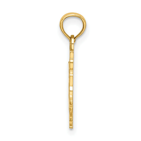 10k Yellow Gold Gymnast Pendant with Female Split Leap Figure, Athletic Dance Charm