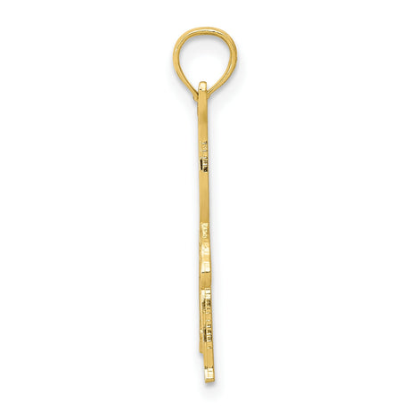 10k Yellow Gold Gymnast Pendant with Female Handstand Pose, Athletic Charm for Women