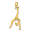 10k Yellow Gold Gymnast Pendant with Female Handstand Pose, Athletic Charm for Women