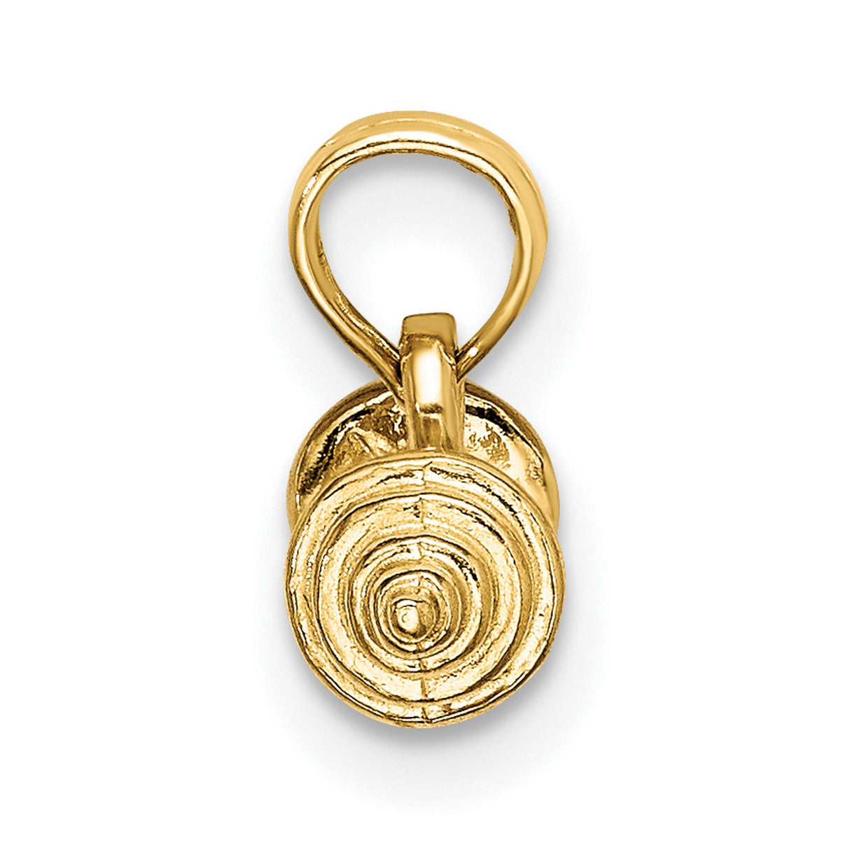 10k Yellow Gold Barbell Pendant, Dumbbell Charm with Fitness Theme for Men or Unisex