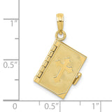 3D Lords Prayer Bible Charm Pendant in Real 10k Yellow Gold