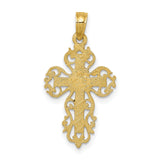 10k Yellow Gold Cross Pendant, Filigree Design, Vintage Religious Style, Unisex Jewelry