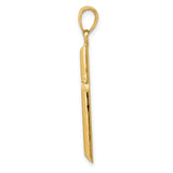 10k Yellow Gold Cross Pendant, Tubular Design with Tapered Bail, Unisex Spiritual Jewelry
