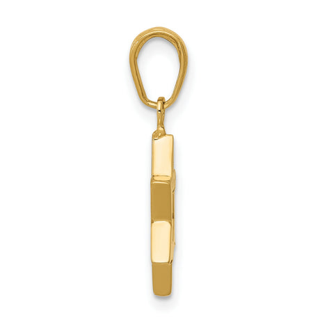 10k Yellow Gold Star of David Pendant with Interlocking Triangle Design