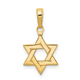 10k Yellow Gold Star of David Pendant with Interlocking Triangle Design