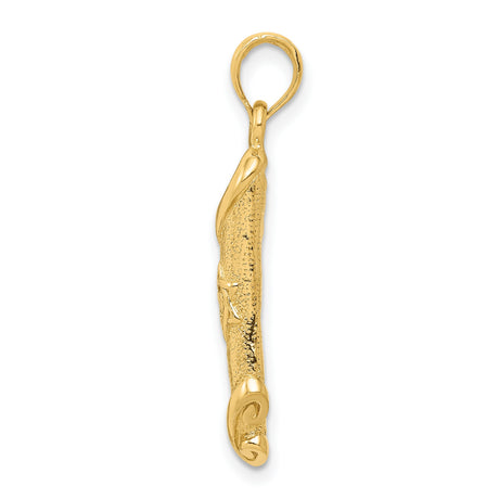 10k Yellow Gold Torah Scroll Pendant with Star of David and Hebrew Letter Shin