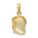 10k Yellow Gold Girl Pendant, Side Profile Charm with Bow, Sentimental Family Keepsake Jewelry