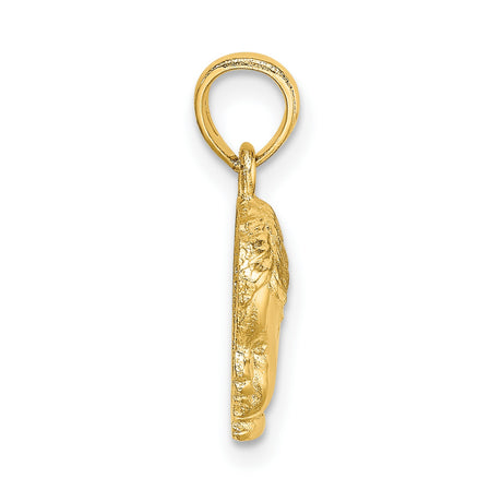 10k Yellow Gold Boy Profile Pendant with Detailed Face, Sentimental Memorial Charm