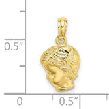 10k Yellow Gold Boy Profile Pendant with Detailed Face, Sentimental Memorial Charm