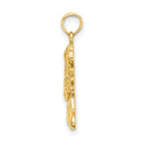 10k Yellow Gold Praying Girl Pendant, Religious Charm, Christian Jewelry for Women