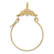 10k Yellow Gold Hoop Earrings with Dolphin and Heart Wave Design, Ocean and Nautical Theme